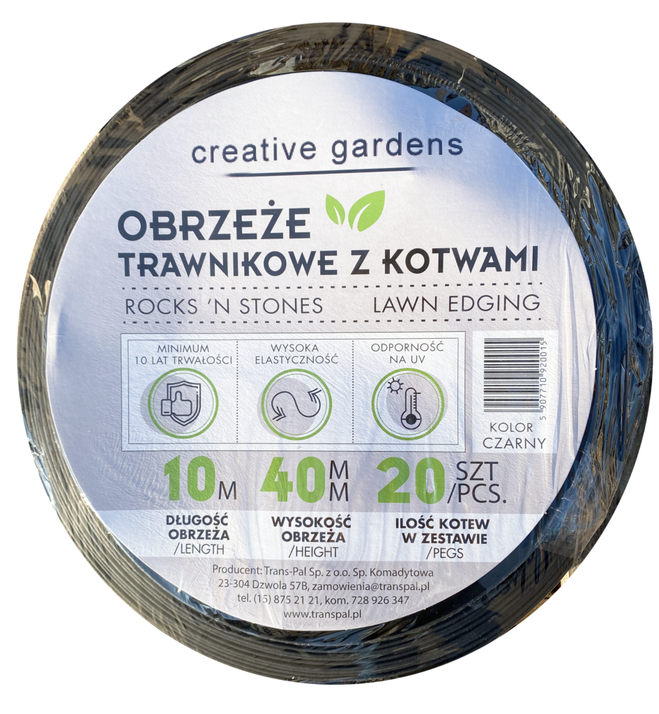 Obrzeże trawnikowe z kotwami